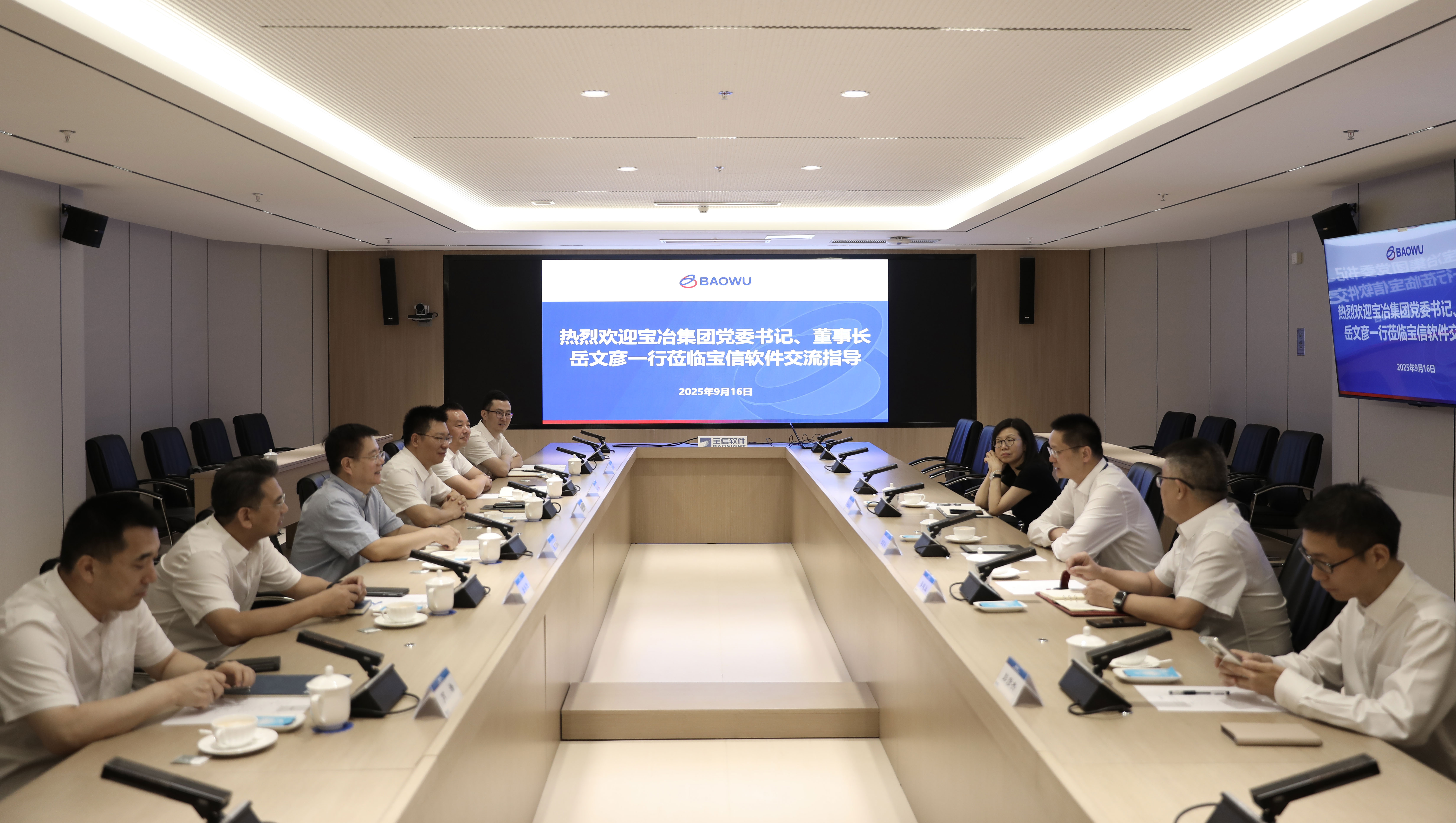 岳文彦一行造访宝信软件党委书记、、、董事长田国兵